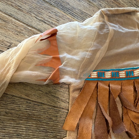 Disney Store Pocahontas Costume Dress kids XXS Fringed Princess Native American - Picture 4 of 8